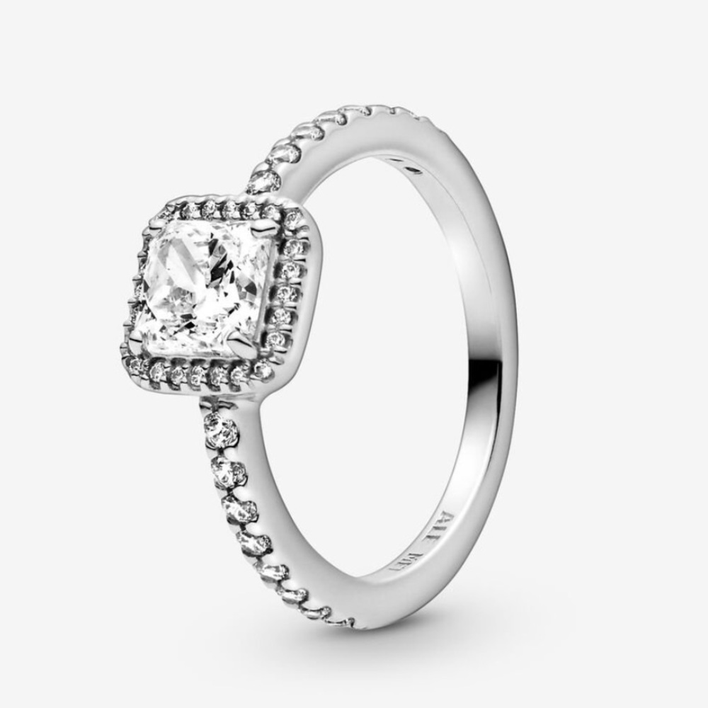 pandora square sparkle halo ring
